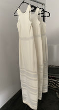 Cream Mesh Panelled Maxi Dress