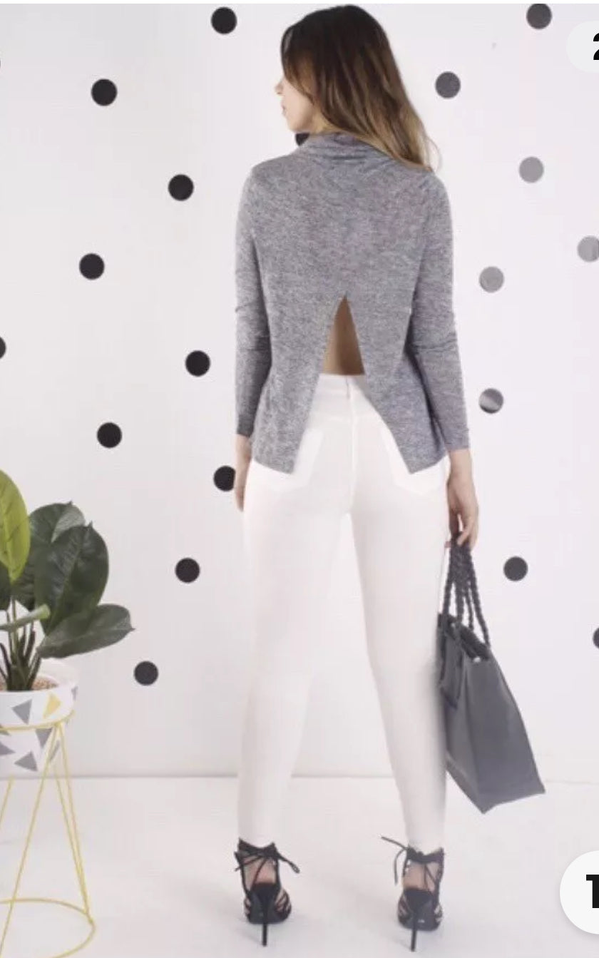 Cowl Neck Split Back Top