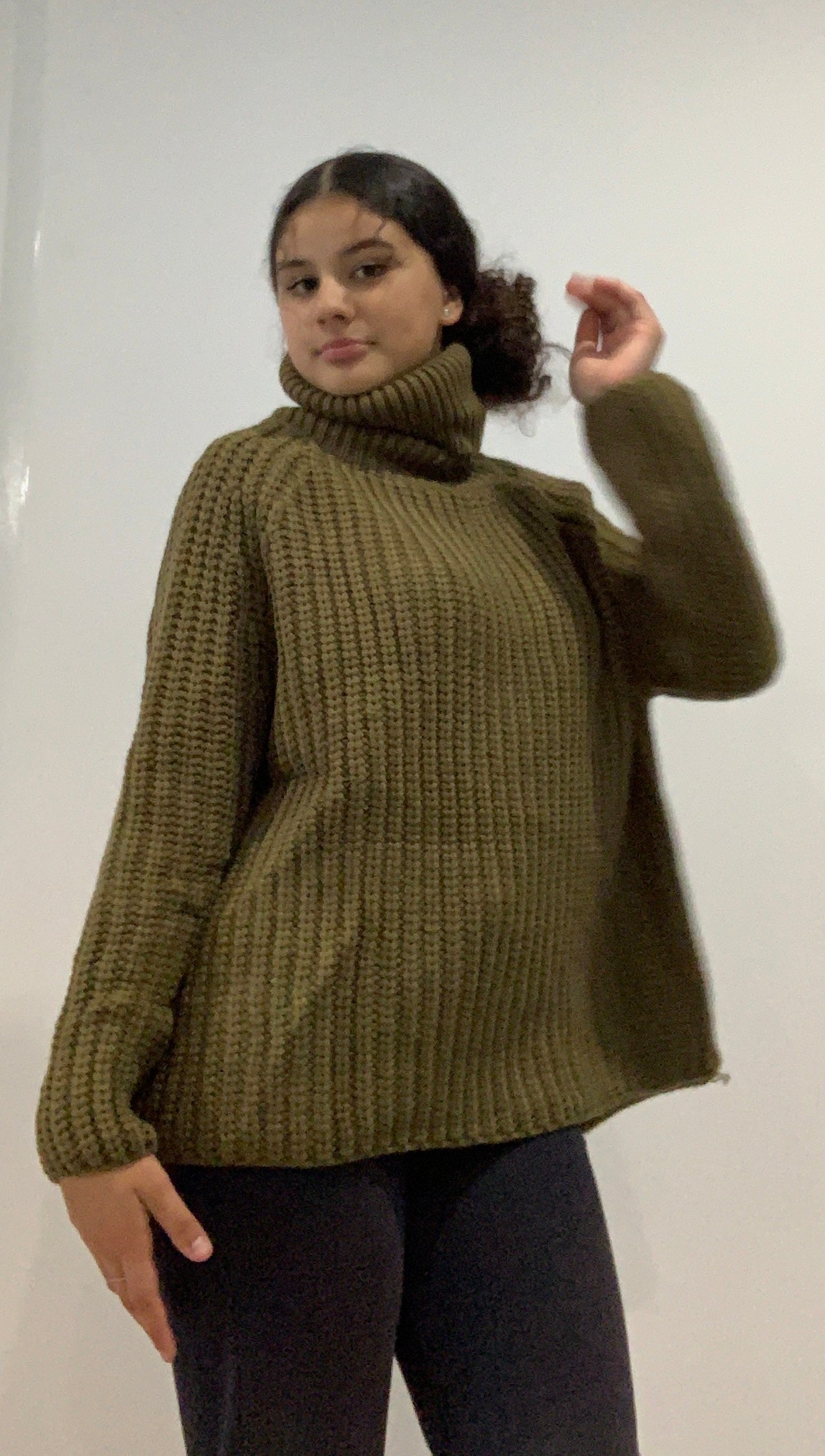 Olive Green Turtleneck Jumper
