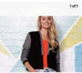 Colour Block Open Front Jacket