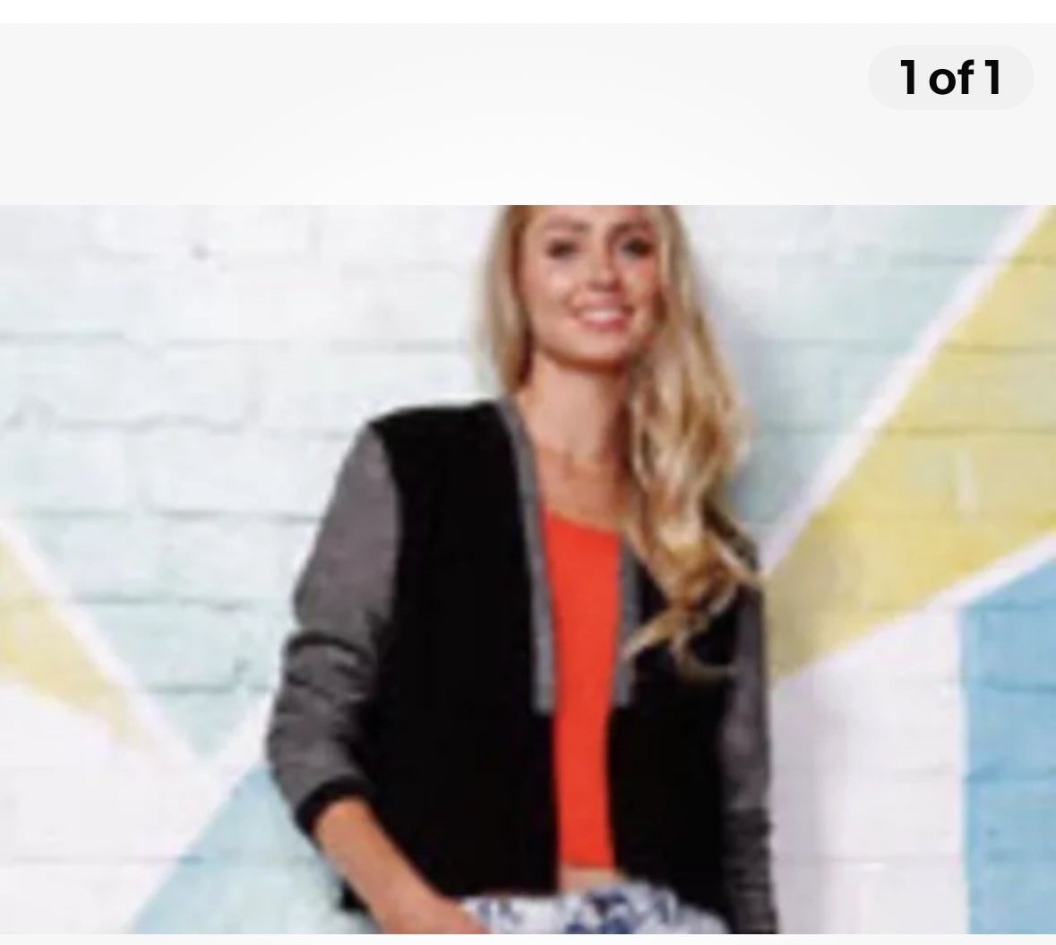 Colour Block Open Front Jacket