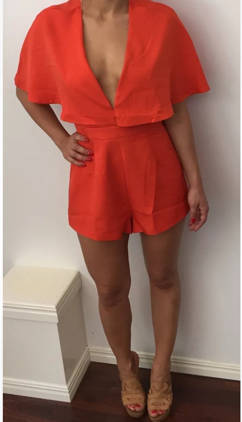 Coral Cape Playsuit